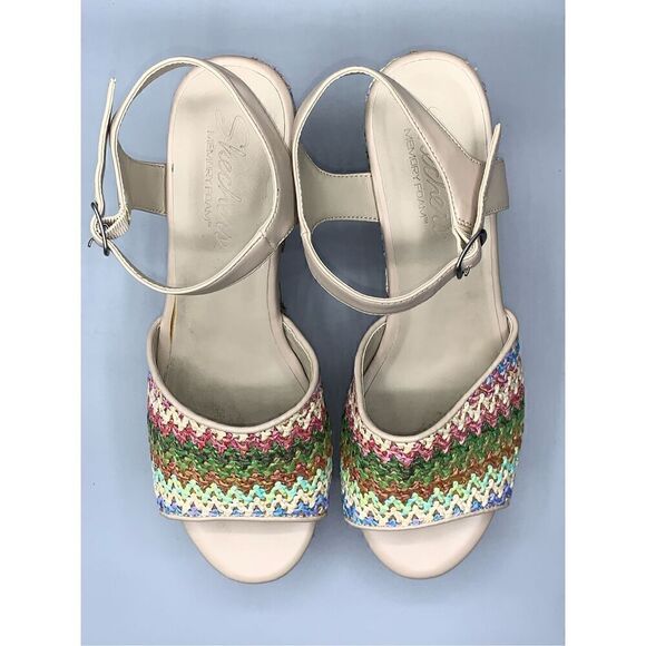 Skechers Y2K Multicolored Woven Heaters Strawberry Fields Platform Sandal - Picture 7 of 9